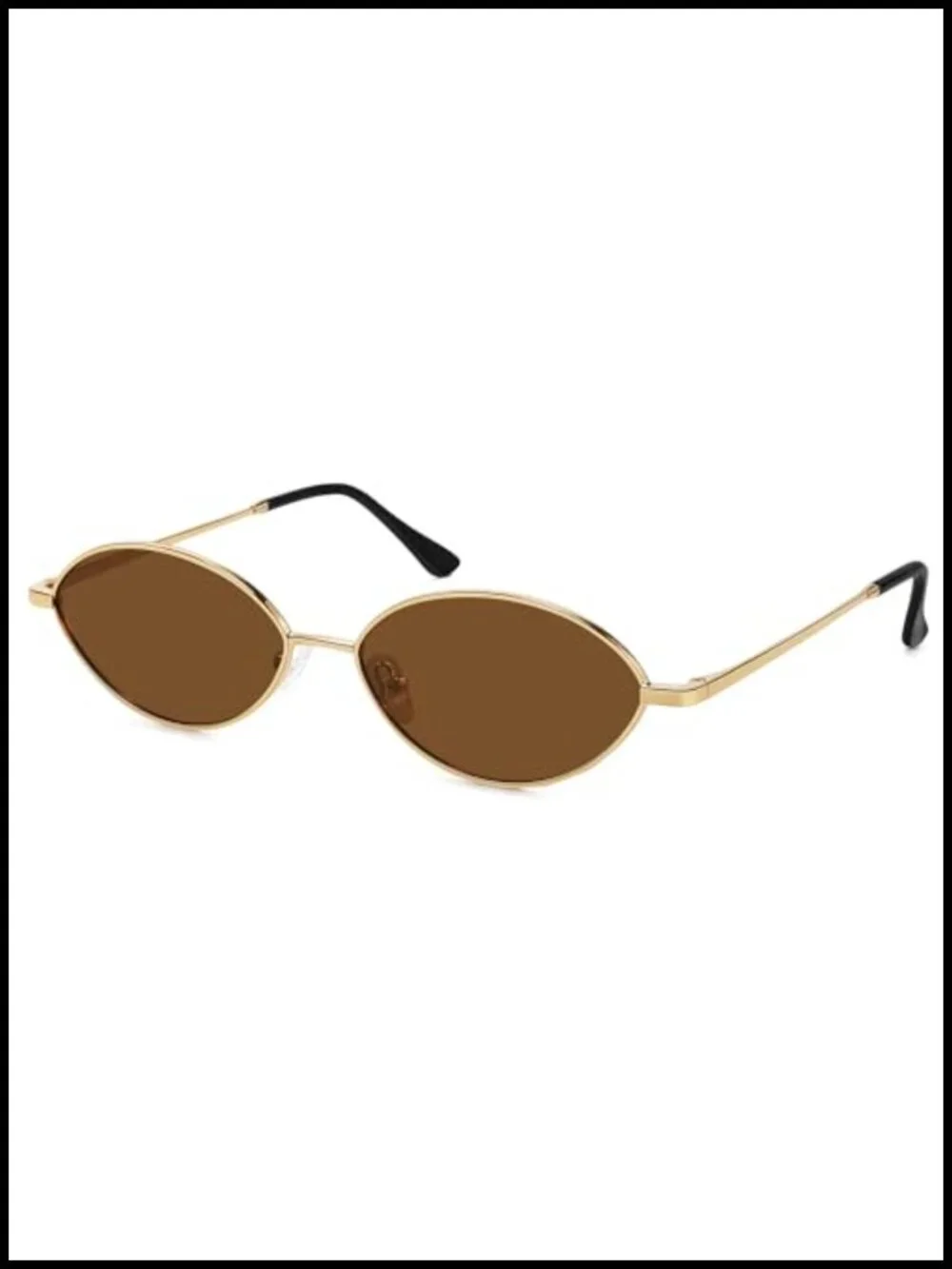 Polarized UV Protection Oval Sunglasses Metal Frame Vintage Small
