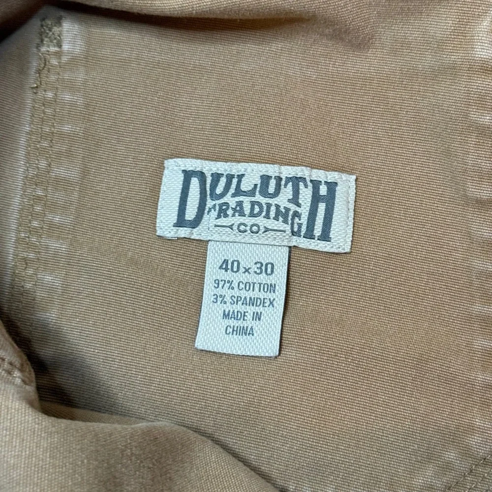 Duluth Trading Co Flex Fire Hose Cargo Pants Mens 40x30 Brown Workwear Utility
