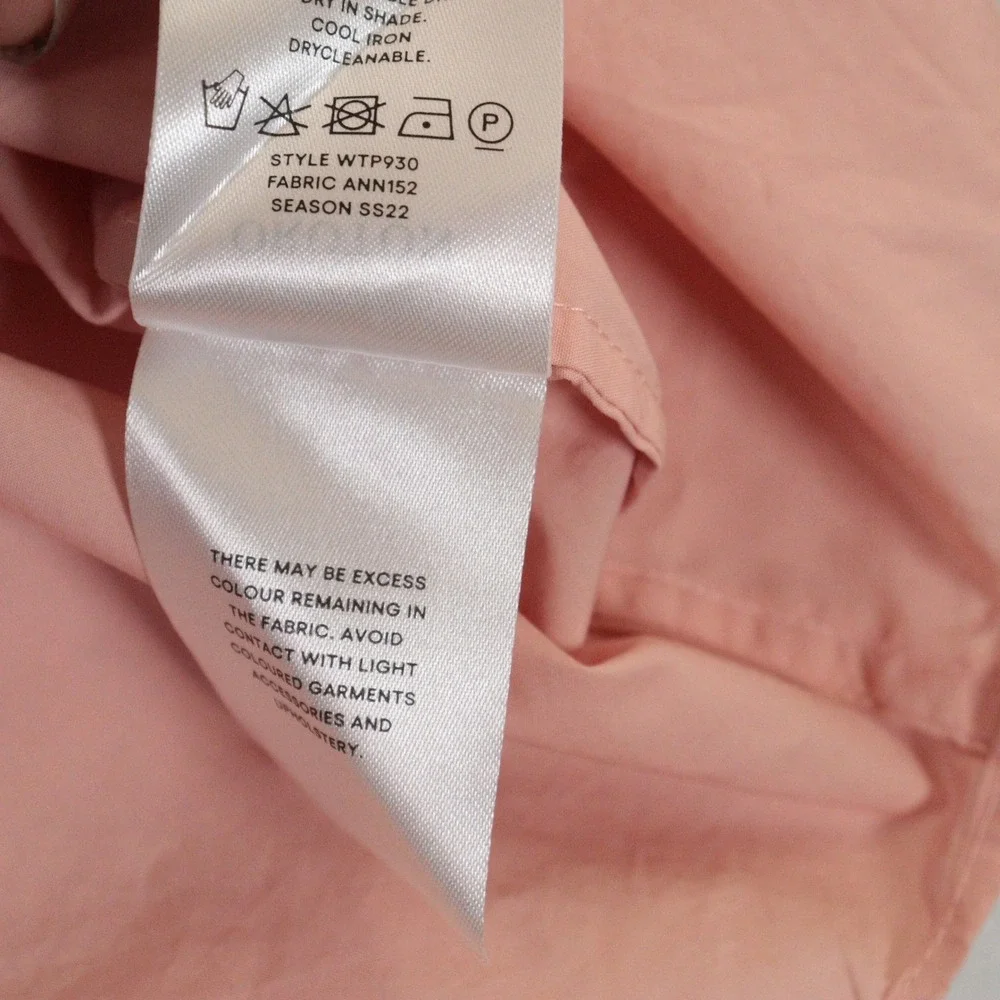 Oroton Button Up‎ Shirt Oversized Quiet Luxury Cotton Pink Women 8
