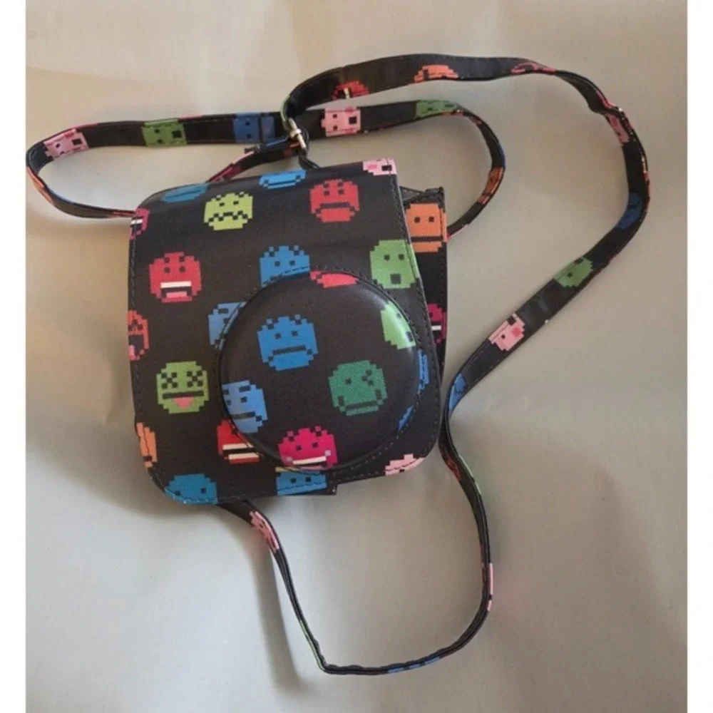 Carry Case With Straps For Fujifilm Instax‎ Mini 8 Instant Camera Emoji Pattern