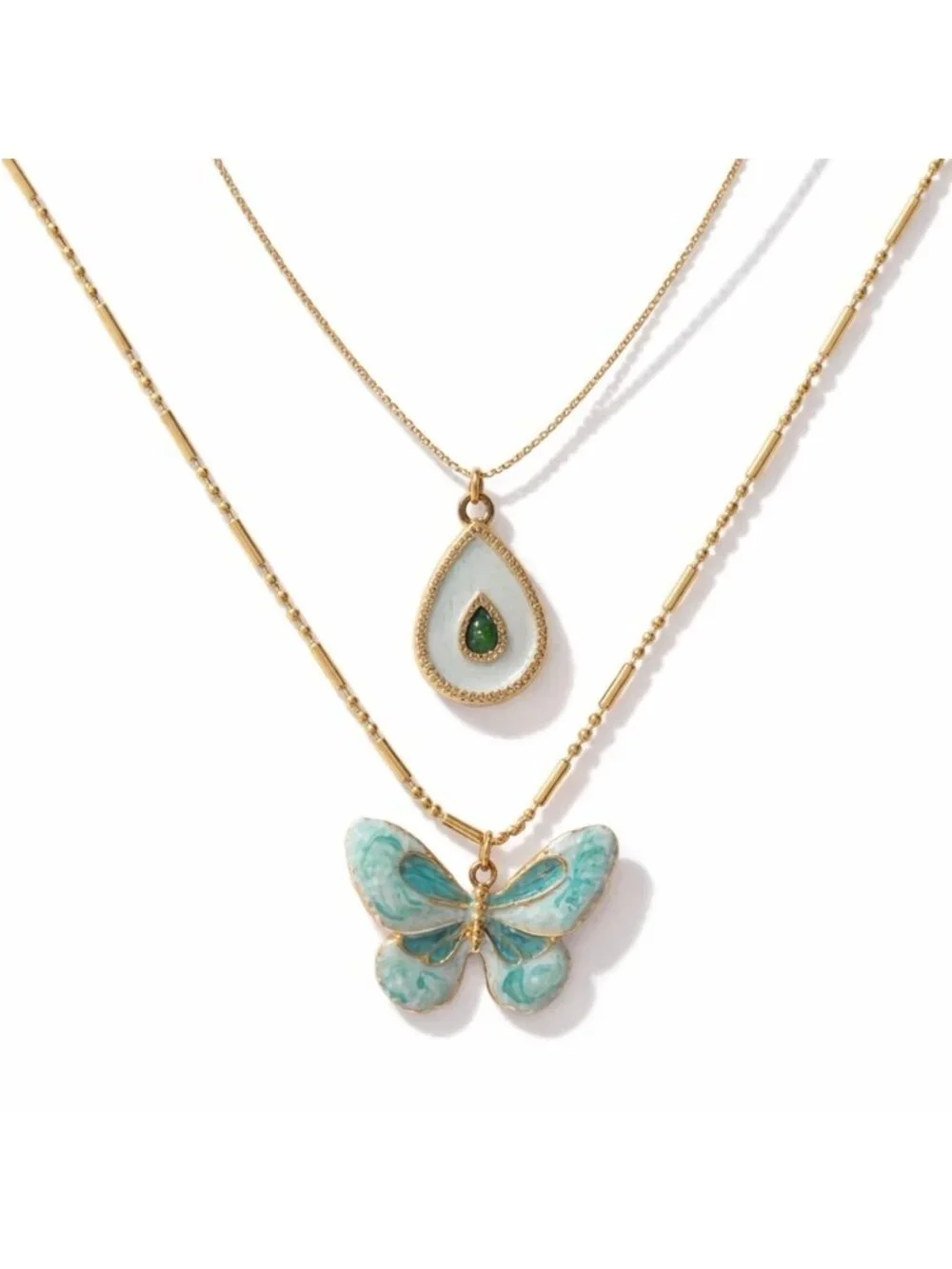 New! Bloom Social Butterfly Stack Necklace Set (3010)