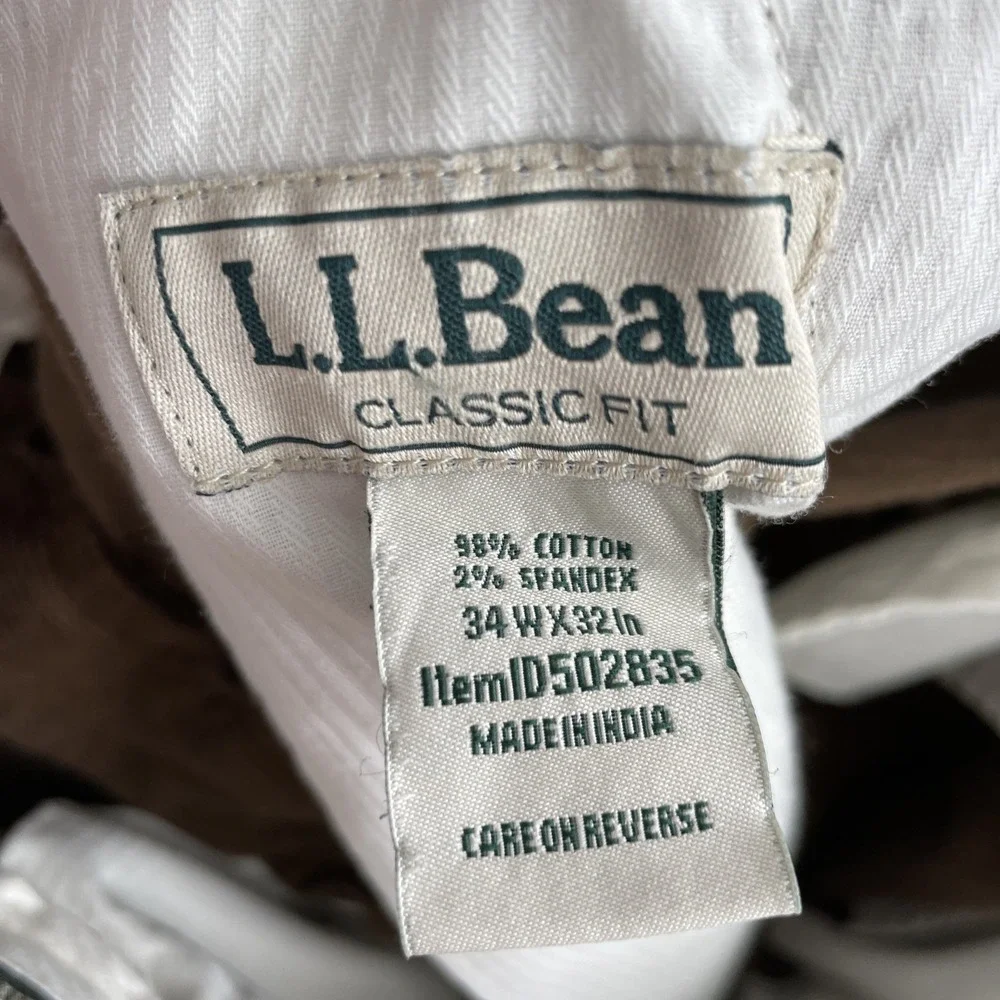 LL Bean Corduroy Pants Mens‎ 34X32 Brown Classic Fit Comfort Casual Stretch