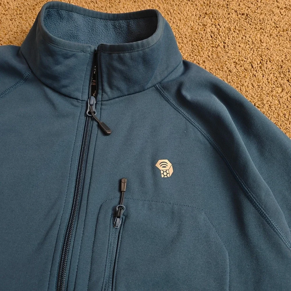 Mountain Hardwear Men's Fleece Jacket Blue Full‎ Zip Size Large Outdoor