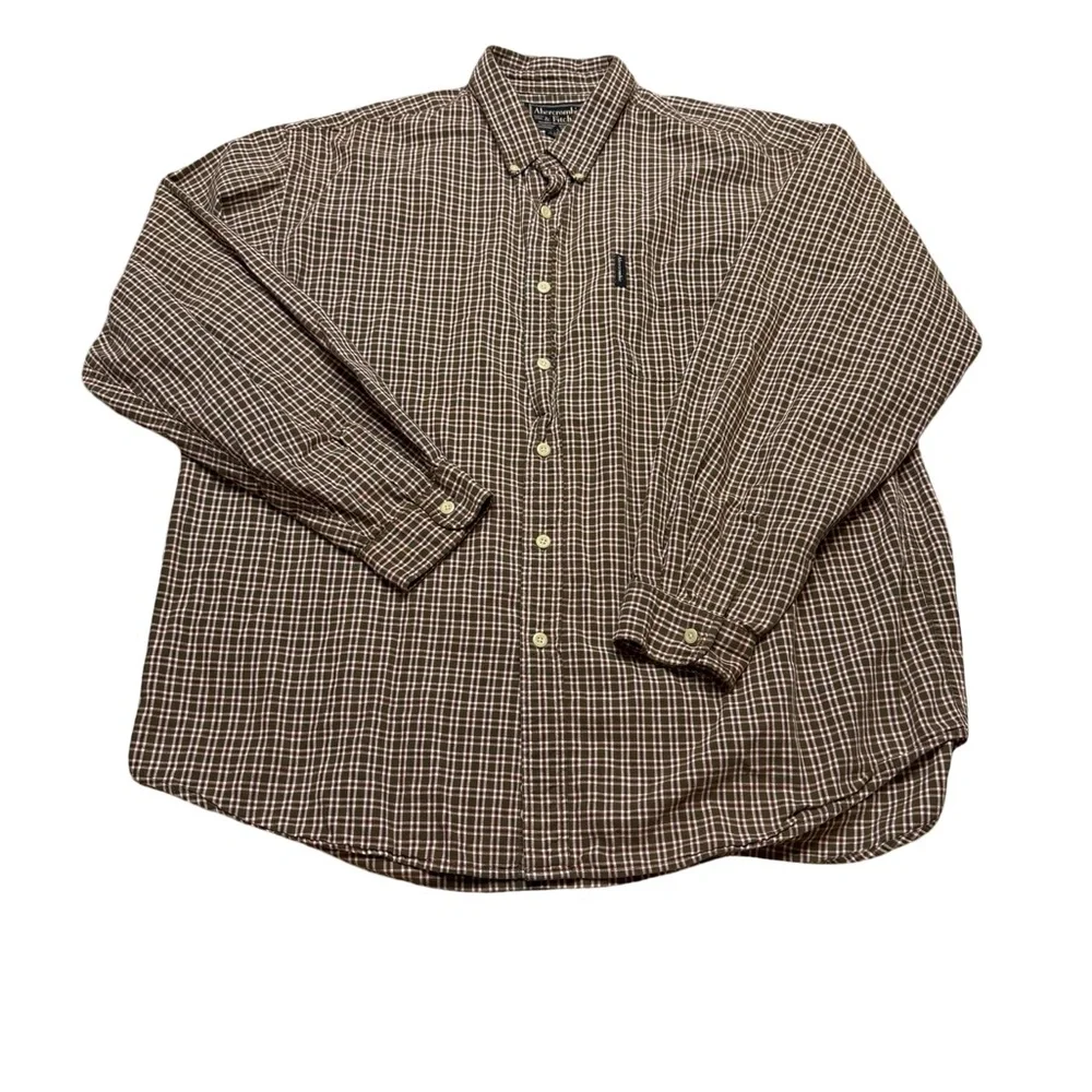 🪵✨ Abercrombie & Fitch Vintage Plaid Button Down Shirt XL Cotton ✨🪵‎
