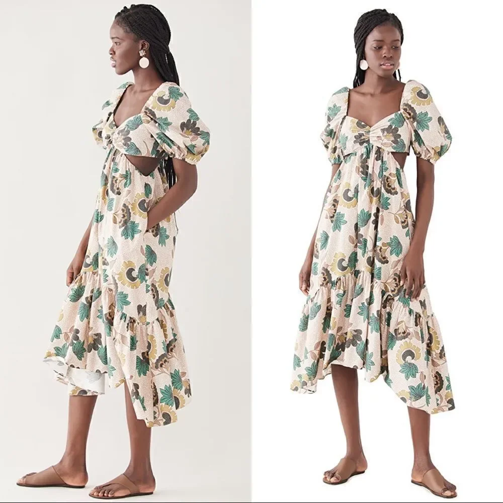 Autumn Adeigbo Womens Midege Dress - Pink Floral Size 14