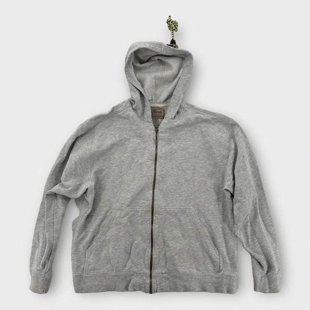 LL Bean Katahdin Sweatshirt Mens XL Full Zip Hoodie Gray Jacket Y2K FLAW‎