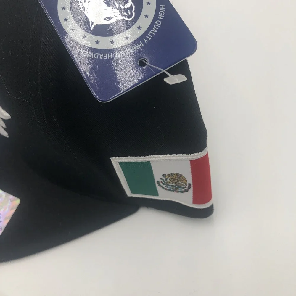 MEXICAN Hat Hecho En MEXICO White Aguila‎ Eagle Snapback Twill Baseball Black