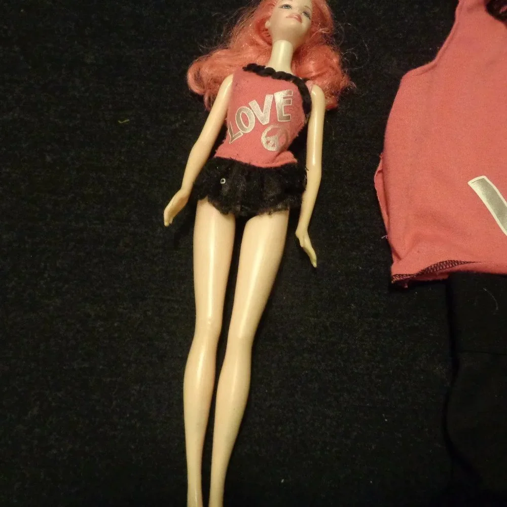 GIRLHOODCORE DOLLCORE BARBIECORE GIRLS LOVE TOP FLUFFY SKIRT PINK HAIR B…