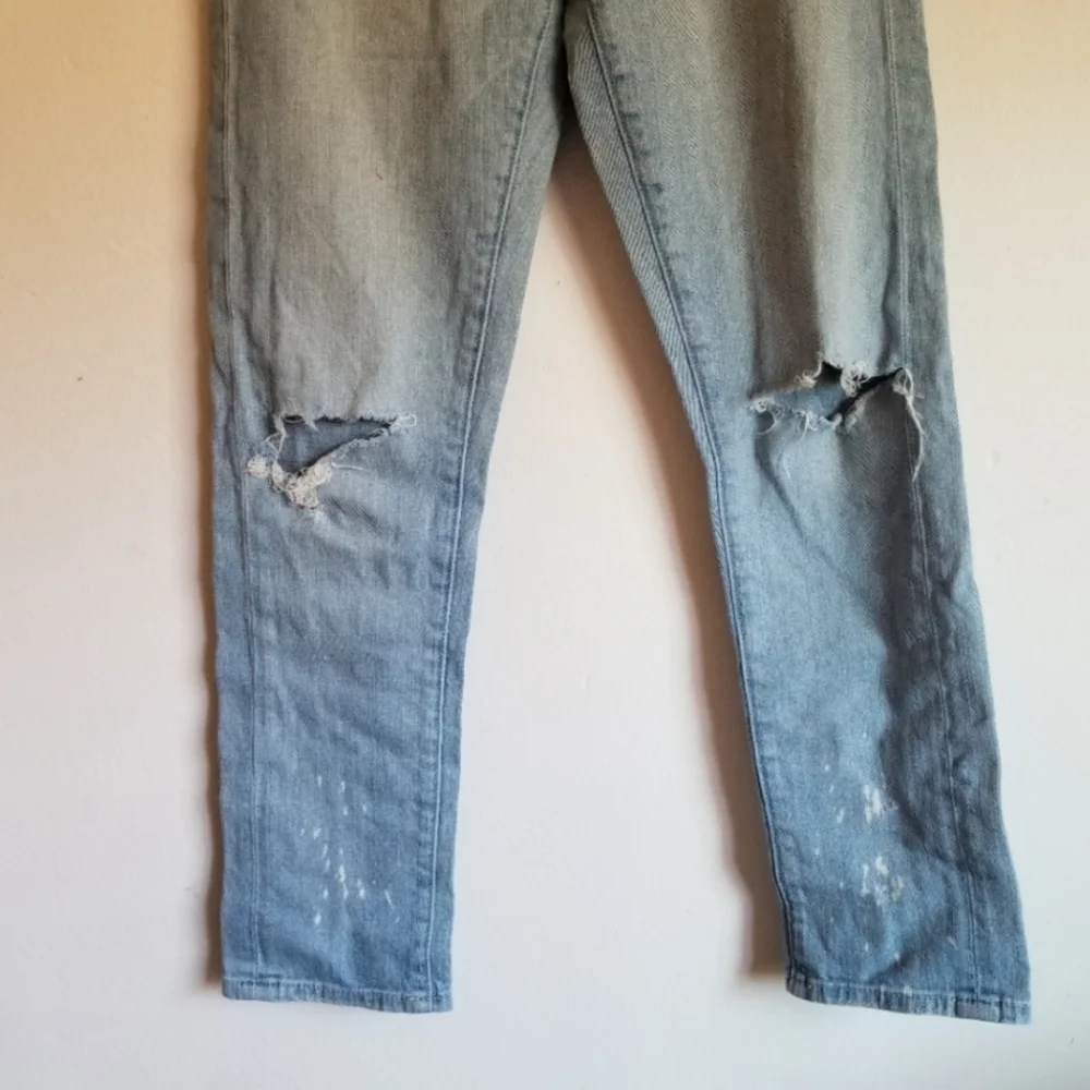 Pilcro and the Letterpress Distressed Paint Mom Jeans 25 XS