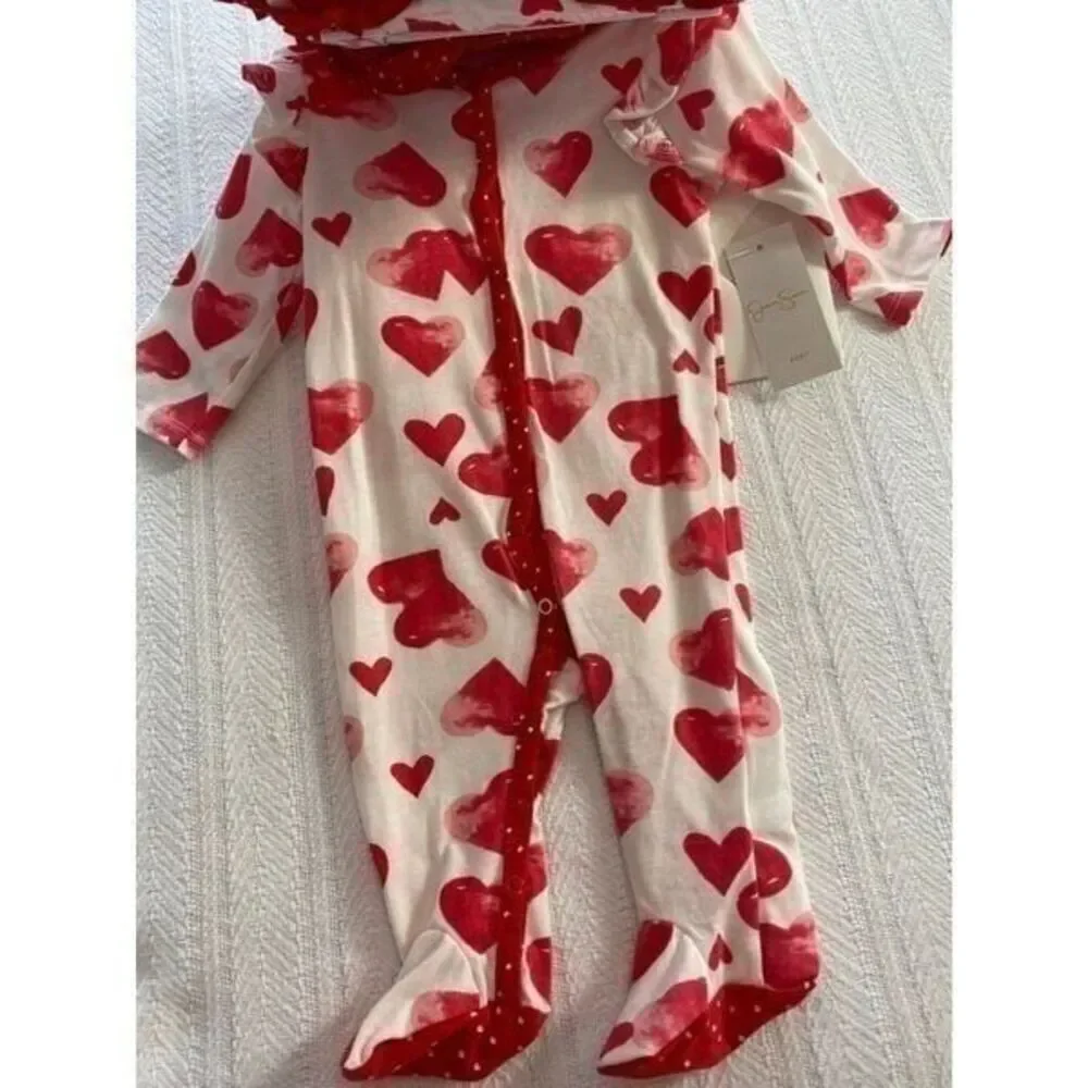Jessica Simpson Baby Girl 4-pc Heart Bodysuit Set 3/6M