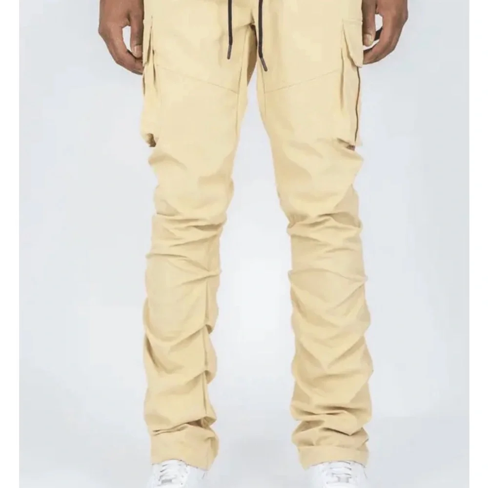 Rebel Minds Men's Tan Stacked Cargo Pants Size‎ Medium
