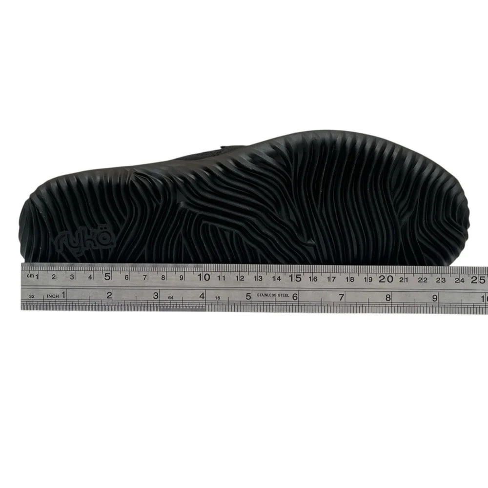 Ryka Womens Echo Comfort Slip On‎ Shoes Size 8 Solid Black Athletic Lightweight