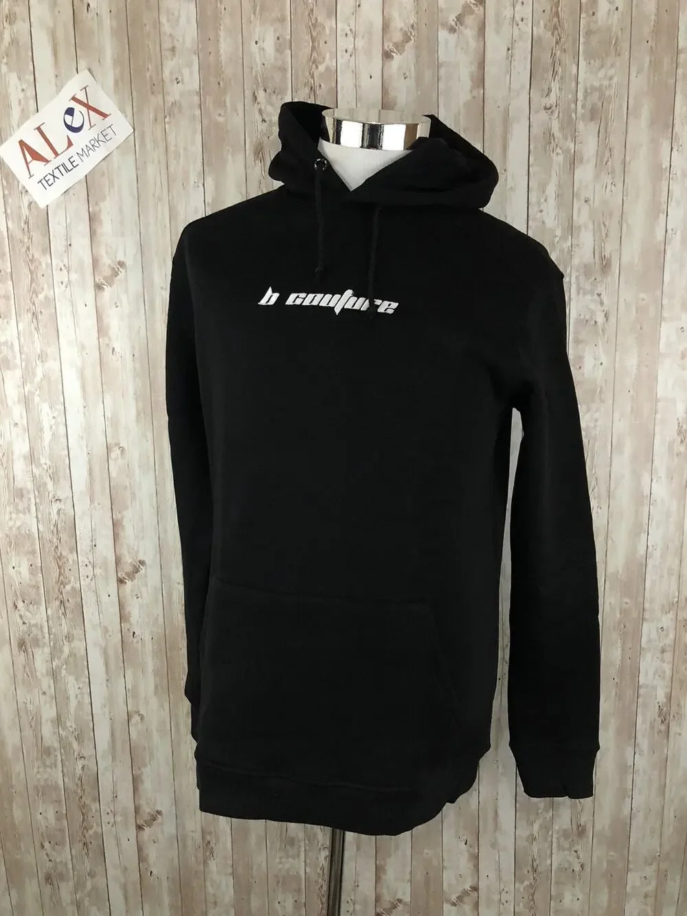 B Couture London Hoodie Mens Small Sweatshirt England Oversized Black N121