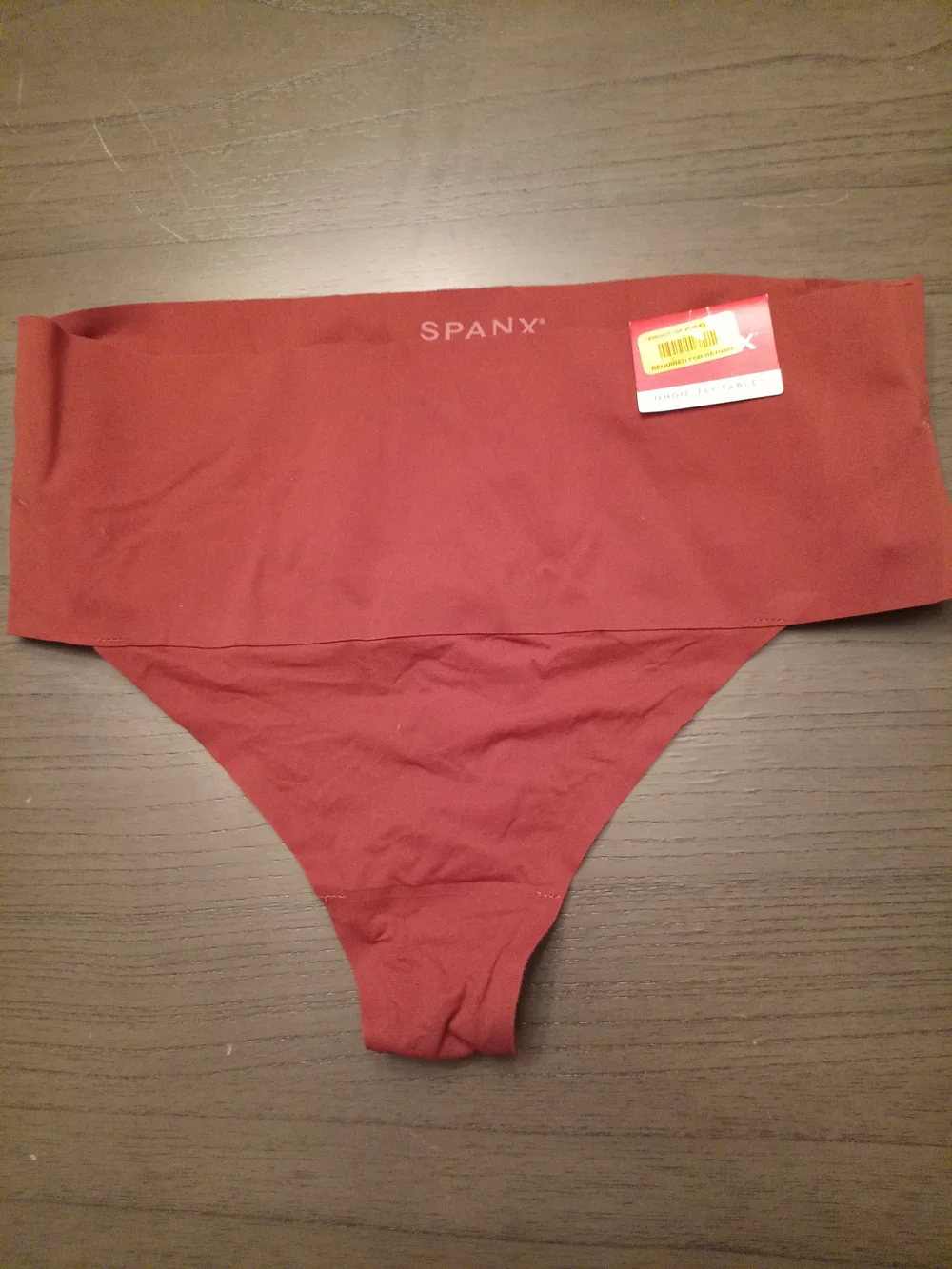 Spanx Seamless High-Waist Thong - Brick Red