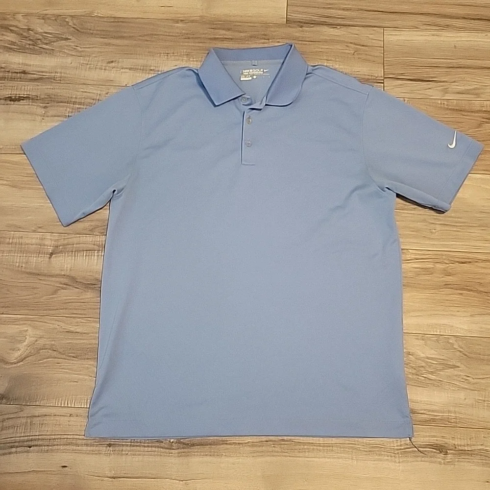 Nike  Golf‎ Polo Tour Performance Shirt Light Blue Large Dri-Fit Lightweight