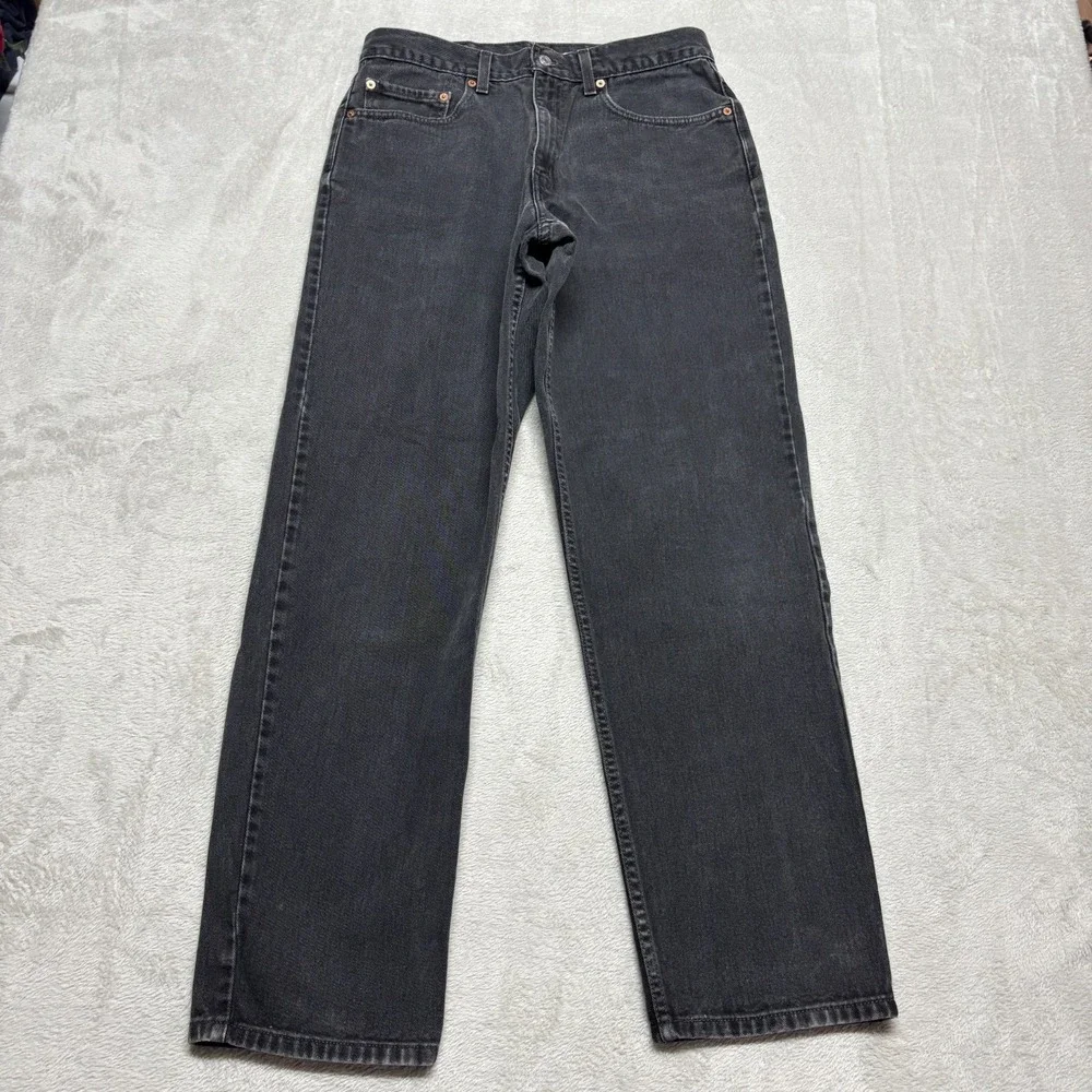 VTG‎ Levis 550 Jeans Mens 34x32 (Fits 31x31) Relaxed Fit Black Denim BLANK Tab