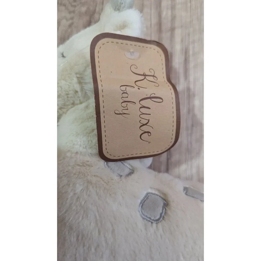 KELLYTOY Giraffe Plush Soft Stuffed‎ 11” Rattle K Luxe Baby Cream Gray Lovey EUC