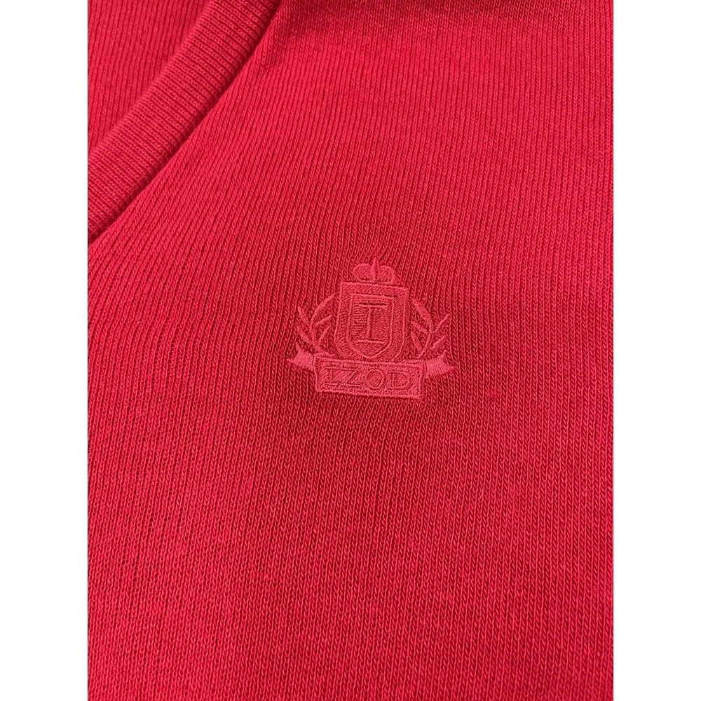IZOD Mens Sweater XL Red Golf‎ Old Money Preppy Crest Old Money Dad Vintage USA