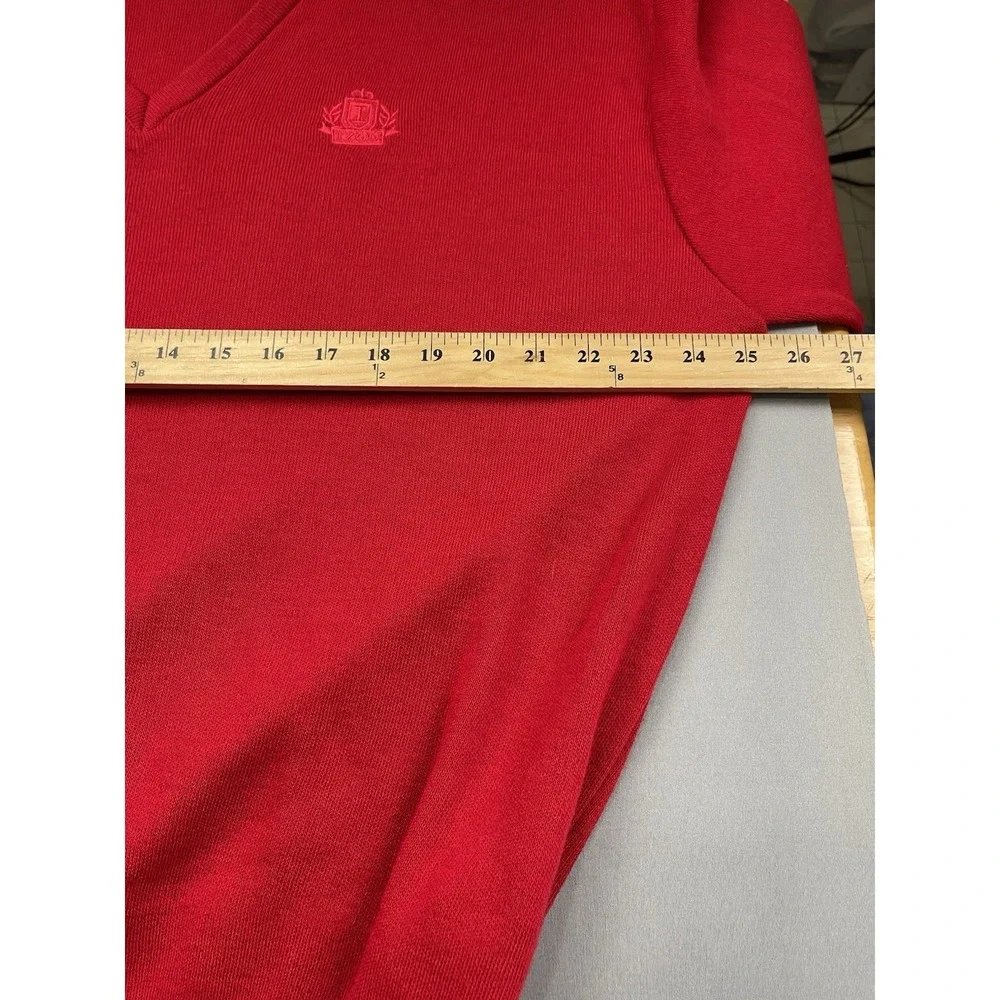 IZOD Mens Sweater XL Red Golf‎ Old Money Preppy Crest Old Money Dad Vintage USA
