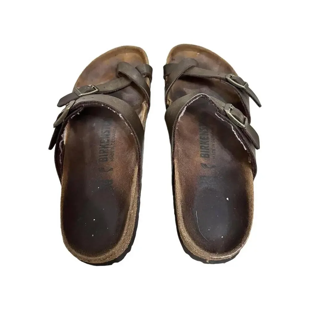 Birkenstock Mayari Birko-Flor Loop Toe Adjustable Strap Slides Sandals Size‎ 7
