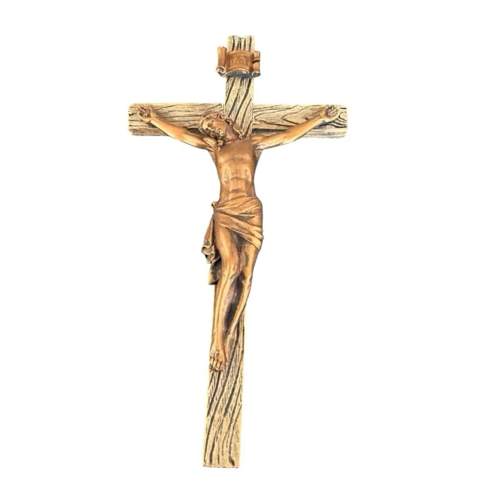 Vintage INRI Hanging Crucifix/Jesus on the Cross resin‎
