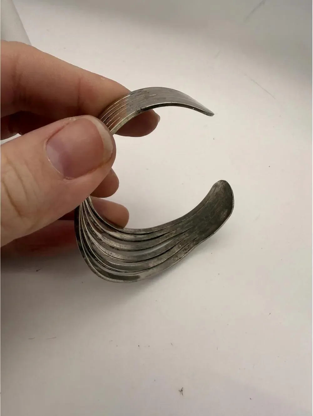 Silver Multi-Band Cuff Bracelet