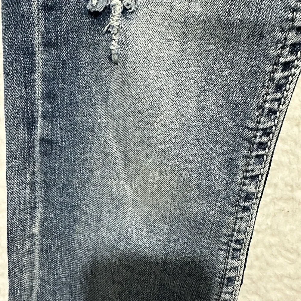 Grace In LA Boot Cut Embellished Embroidered Blue Light Wash‎ Faded Jeans Sz 28
