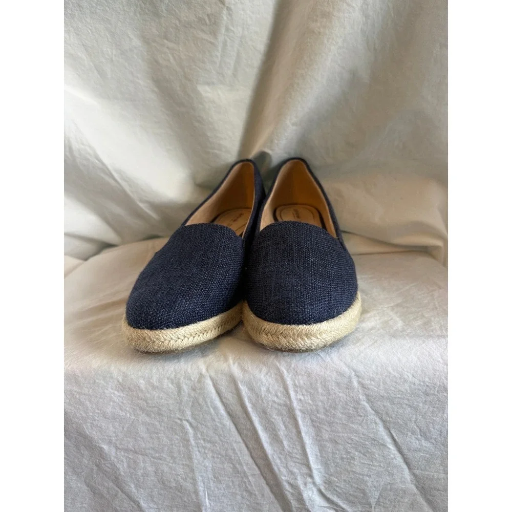 LifeStride Navy Blue‎ Fabric Espadrille Wedge Pumps Soft System Velocity 2.0 10M
