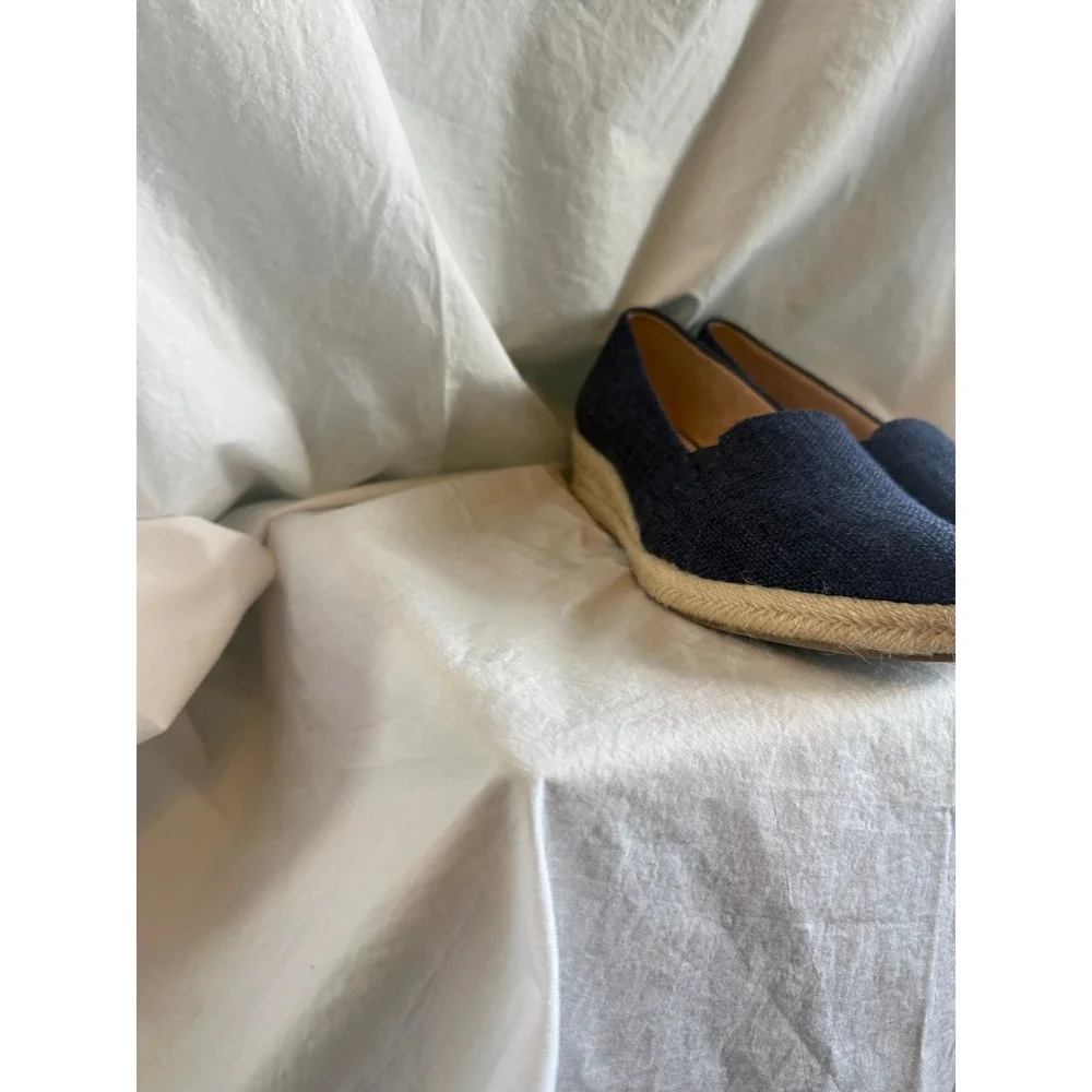LifeStride Navy Blue‎ Fabric Espadrille Wedge Pumps Soft System Velocity 2.0 10M