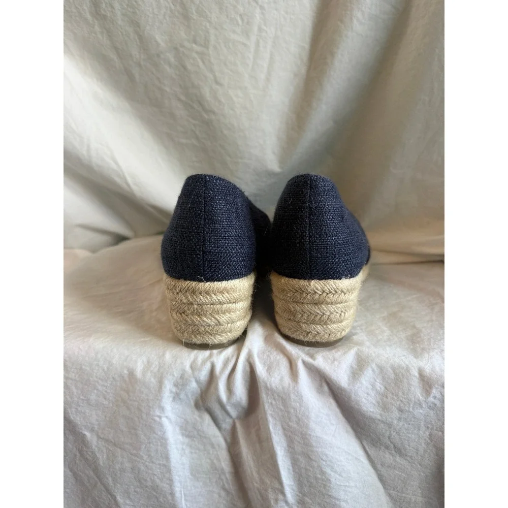 LifeStride Navy Blue‎ Fabric Espadrille Wedge Pumps Soft System Velocity 2.0 10M