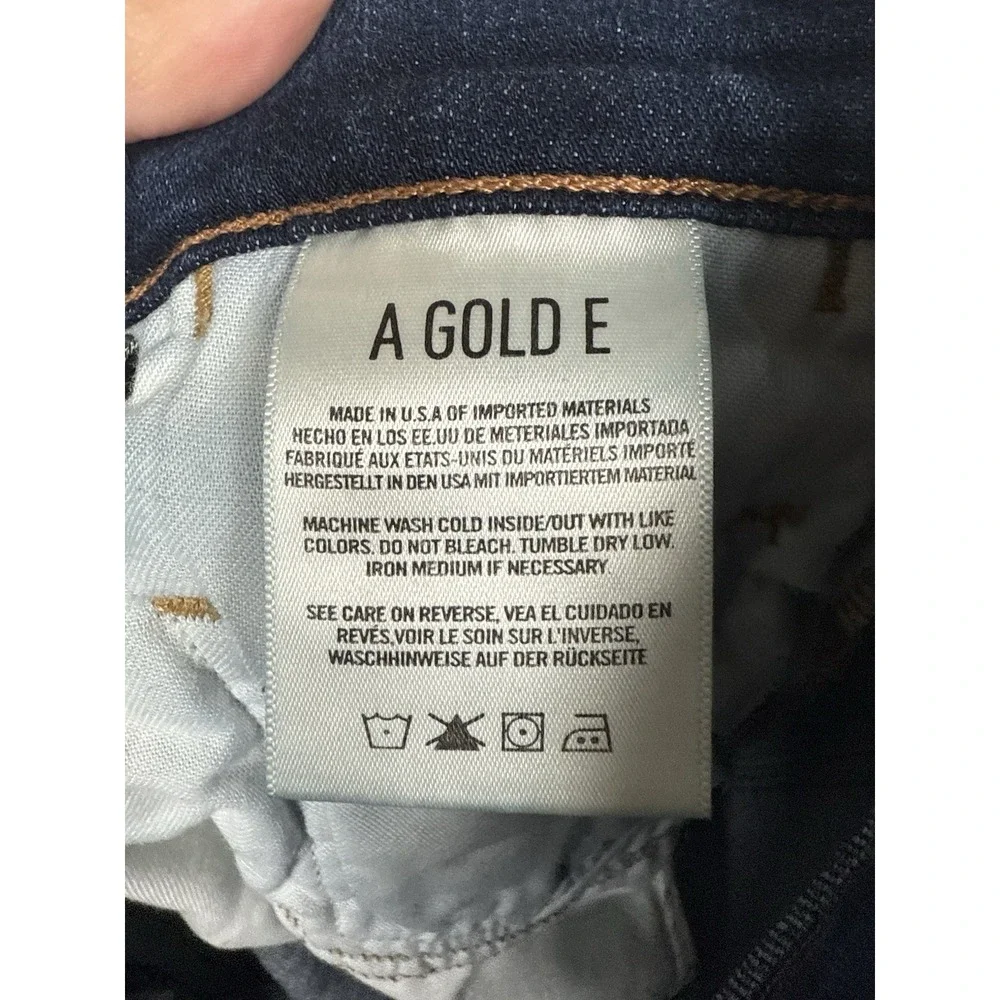 Agolde Isabel Straight Fit Boyfriend Jeans A015B-827‎ Distressed Dark Wash Sz 29