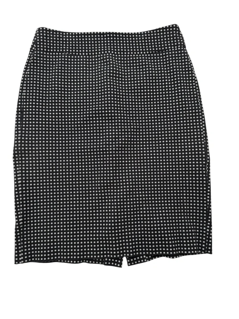 Banana Republic Petite Black White Geometric Square Print Pencil‎ Skirt 0P