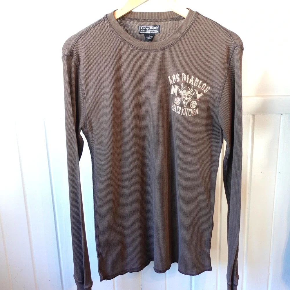 Vintage Y2K Lucky Brand Shirt Mens‎ Small Thermal Los Diablos Hells Kitchen Tee