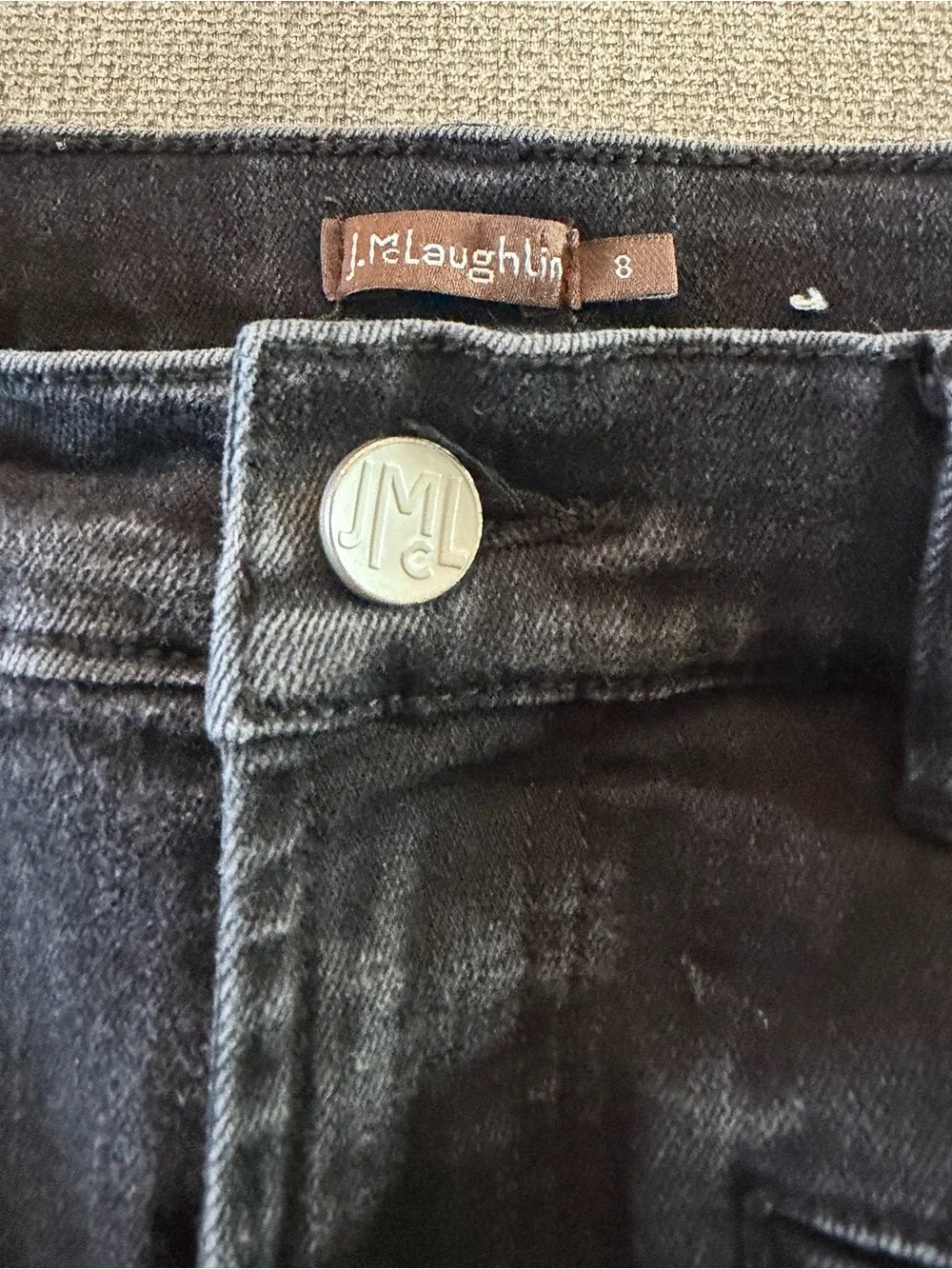 J. McLaughlin Emmie Bootcut High Rise Black Wash Denim Jeans Size 8 Stretch
