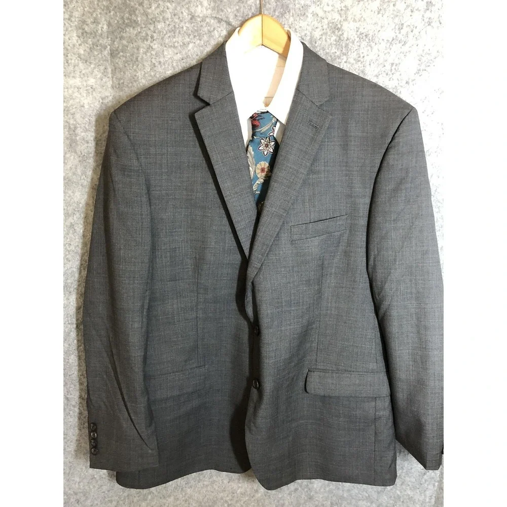 Ralph Lauren Blazer Mens 48R Gray 100% Wool Suit Coat Jacket Career Classic
