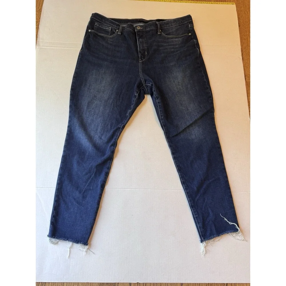 Banana Republic‎ Jeans Women's 34 Blue Wash Skinny Ankle Jeans Fray