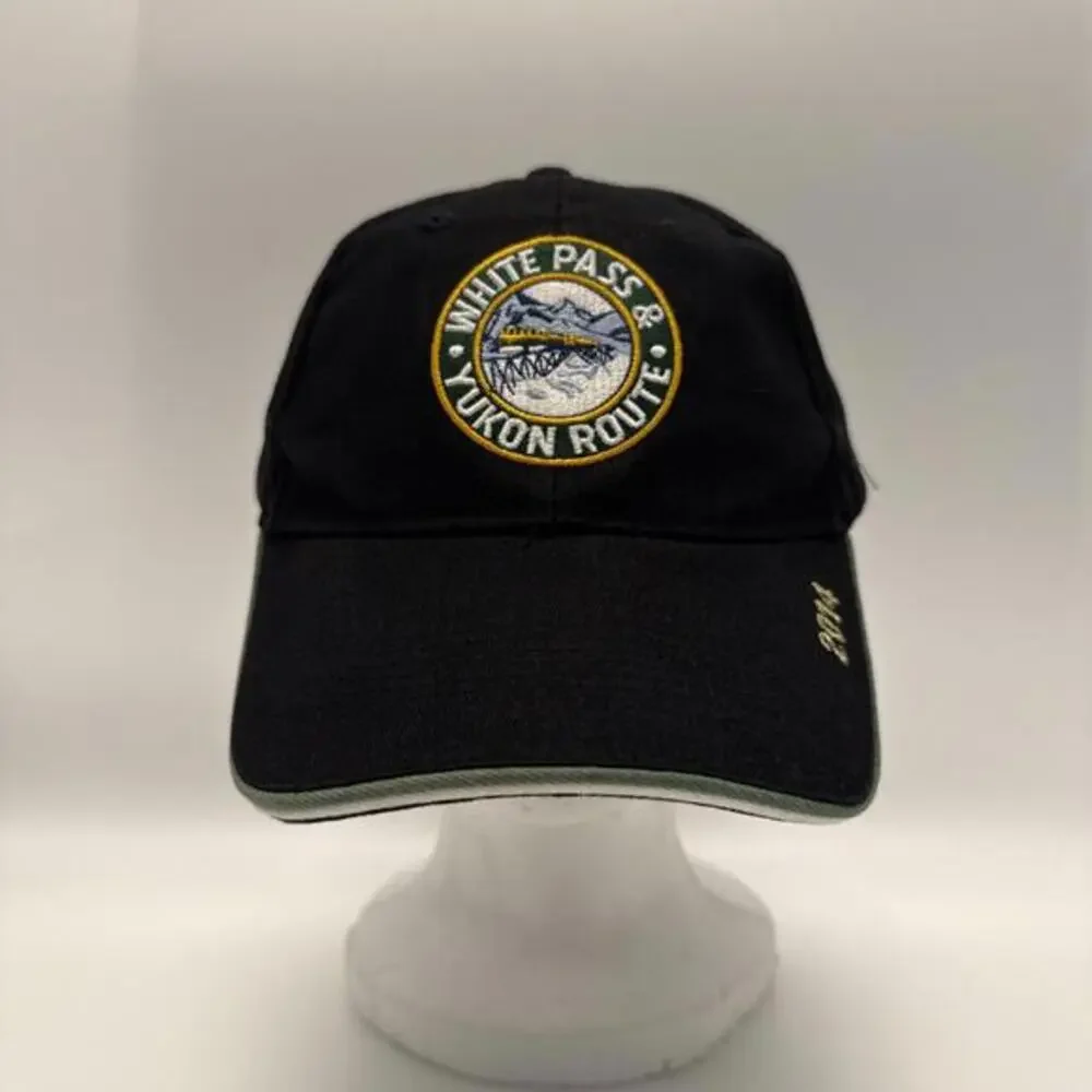 White Pass & Yukon Route 2014 Black Cotton‎ Baseball Cap Hat Skagway Alaska OSFM