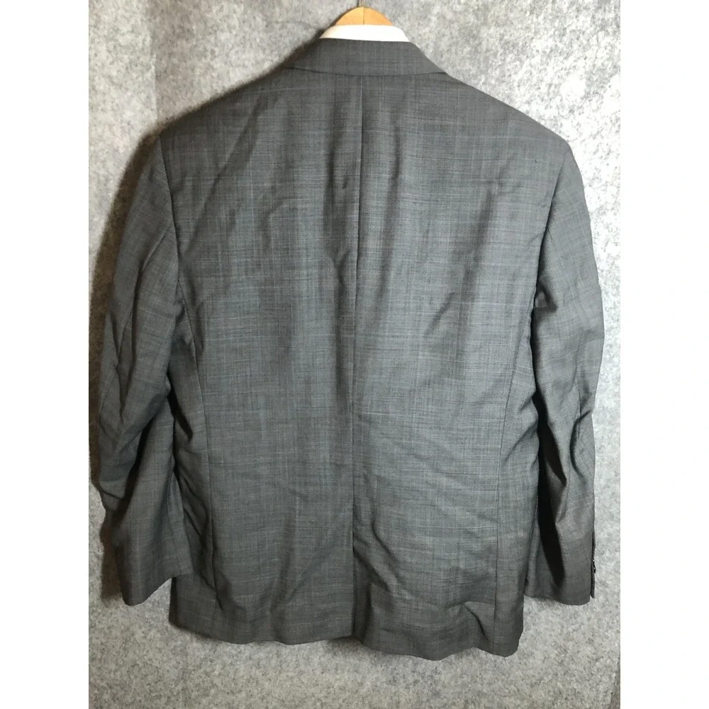 Jos. A. Bank Suit Jacket Mens 42S Gray Wool Plaid Notch Lapel Classic