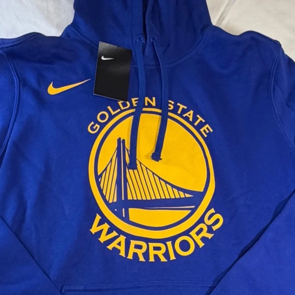 Nike Golden State Warriors Hoodie Mens Large‎ Blue NBA Pullover NEW WITH TAGS J8