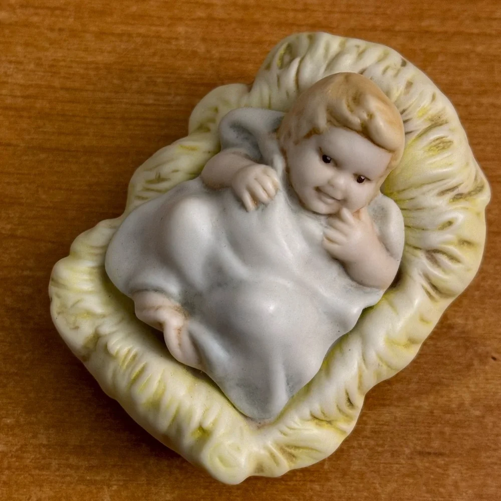 Vintage baby Jesus in manger nativity‎ figuring