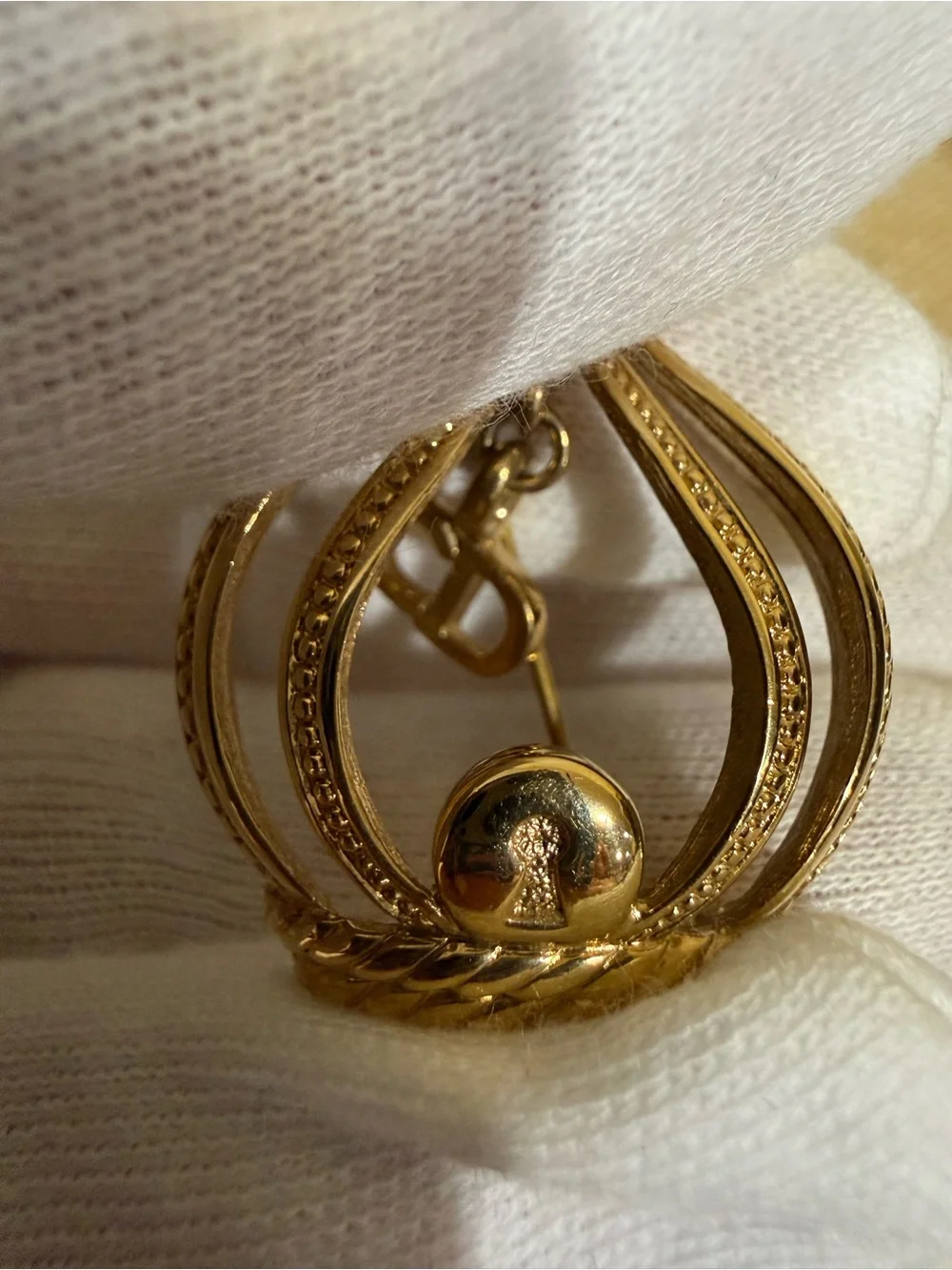 Vintage Dior Brooch Gold-Tone Swan Motif Brooch with Crystal Accent Comes w COA