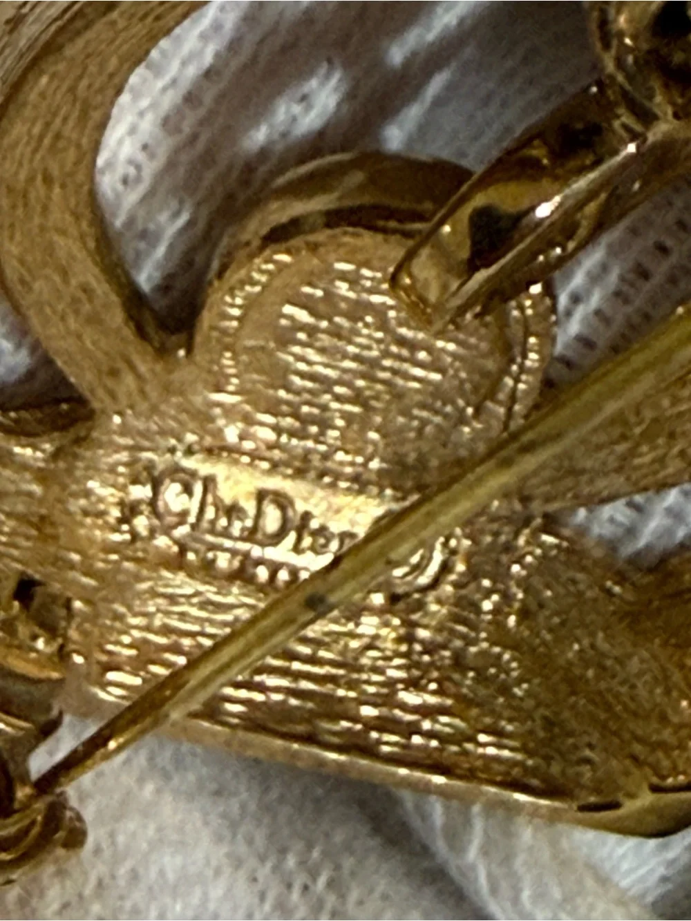 Vintage Dior Brooch Gold-Tone Swan Motif Brooch with Crystal Accent Comes w COA