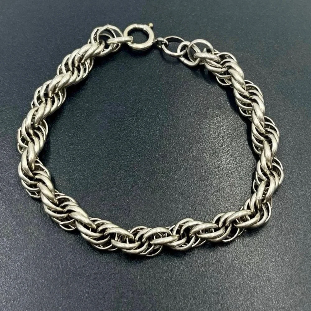 White 1/20 12k GF Gold Filled Rope chain bracelet 8
