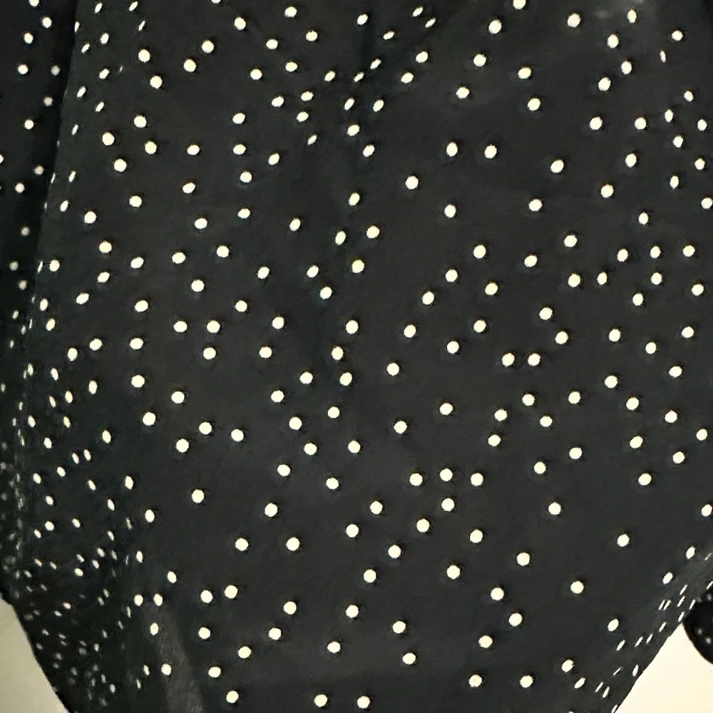 0224 Madewell Black Skirt with White Dots womens size small‎