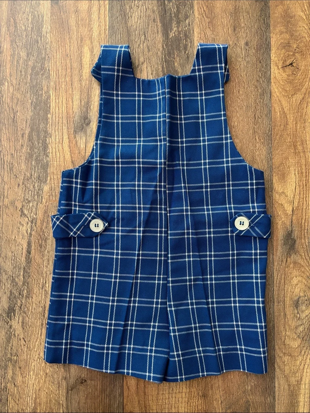Thomas Vintage Blue Plaid Boys One Piece Shorts Overalls