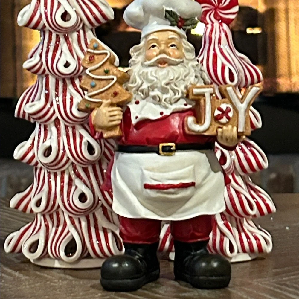 NEW! Vintage Inspired Christmas Holiday Gingerbread Baking Santa Claus Chef