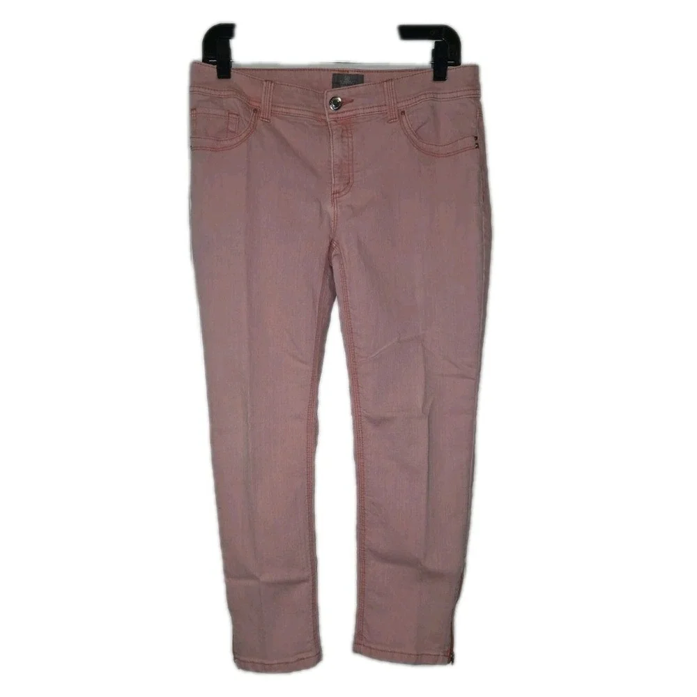 Chico's Slim Women's size 0.5 Chico's  Pink Cropped Jeans‎ Zippered Legs