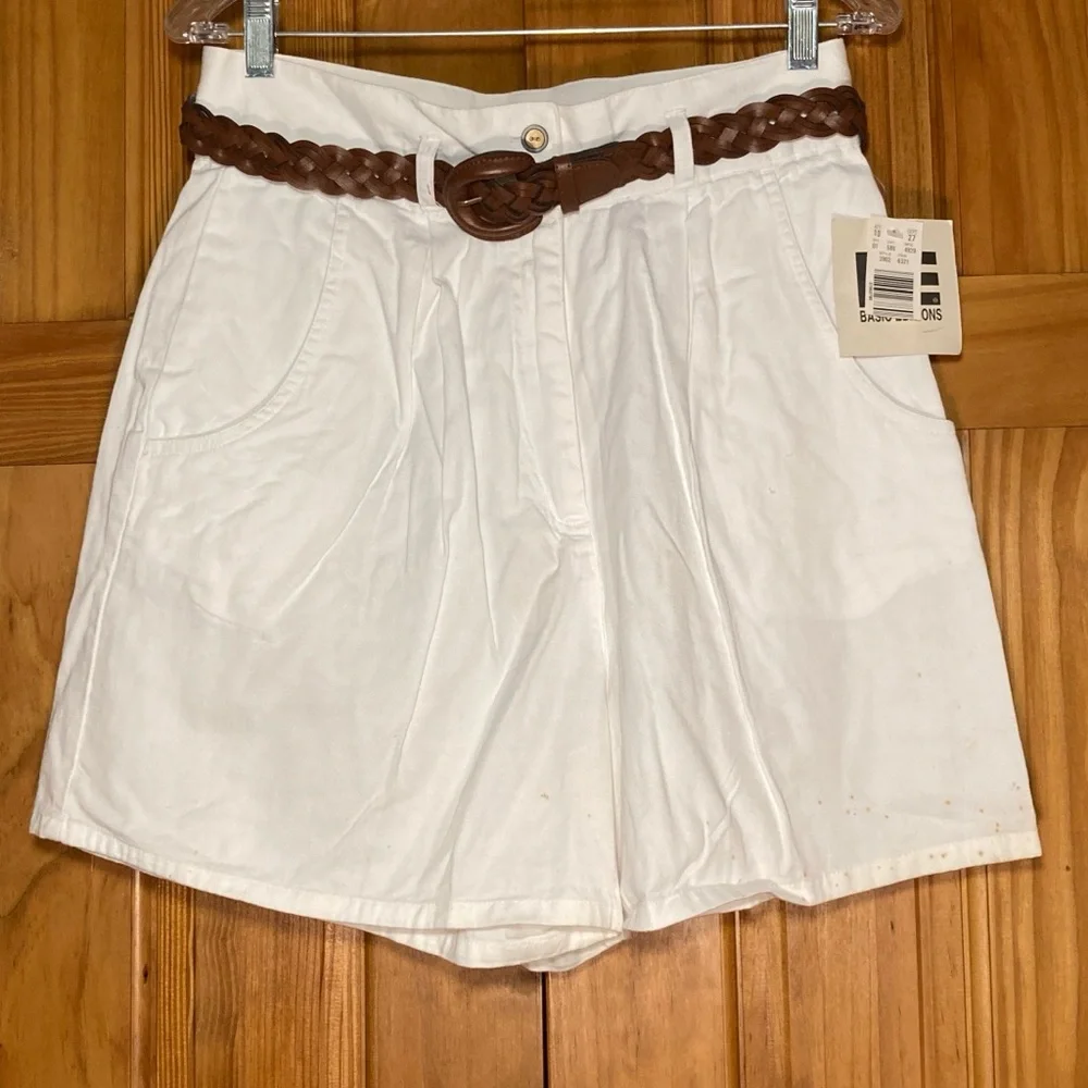 NWT Vintage Basic Editions Pleated Shorts with Belt Size 13/14