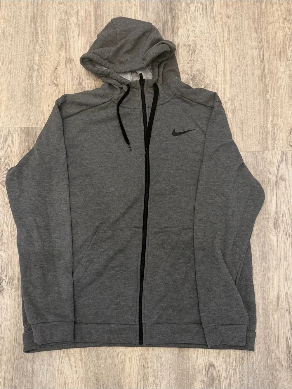 Nike Gray‎ Full Zip Hoodie XL Swoosh Sweatshirt Athleisure