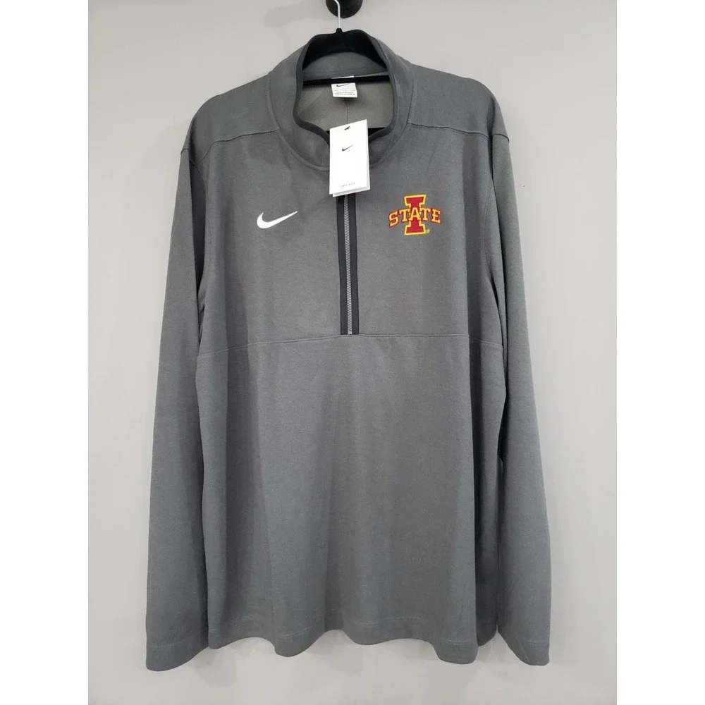 NEW MENS SIZE LARGE IOWA STATE CYCLONES NCAA  mens quarter zip pullover SHIRT